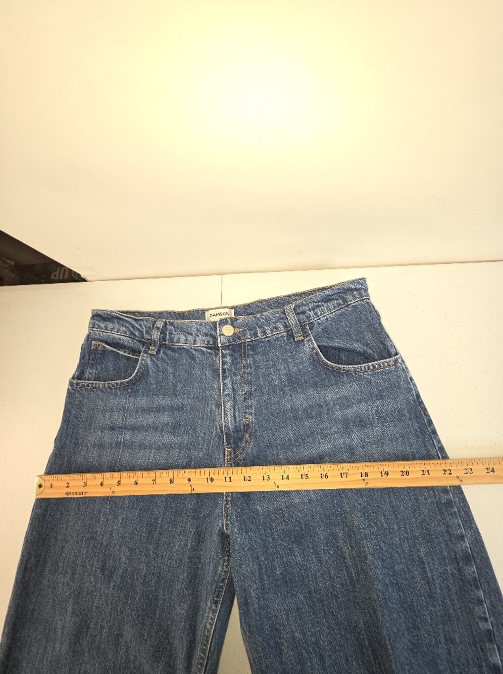 Damson Madder Sylvie Cuffed Jeans Organic Cotton Size 16 Monogrammed Pockets Y2K - Picture 10 of 16